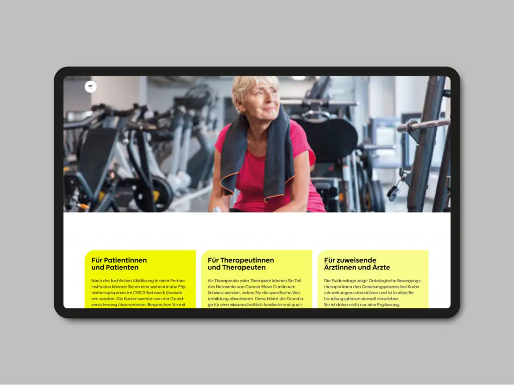 CMCS-Webseite mit Informationen für verschiedene Zielgruppen